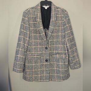 Women's Colorful, Black And White Plaid Jacket.